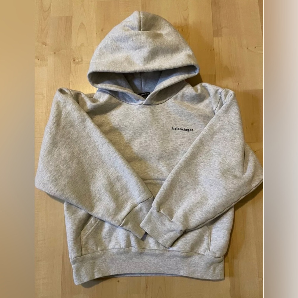 Authentic Balenciaga Kids Grey Hoodie Size 8 Unisex